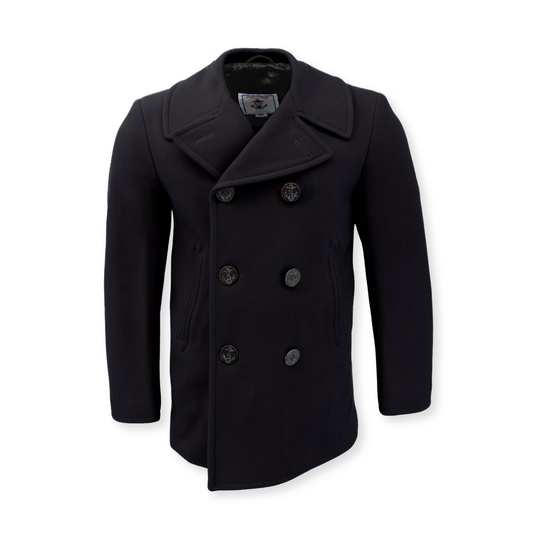 McGuire Army Navy Men's Navigator Wool Peacoat— Black